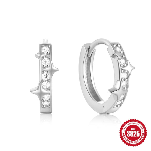Wholesale S925 Sterling Silver Fashion Star Earrings For Women With Electroplating And Geometric Design