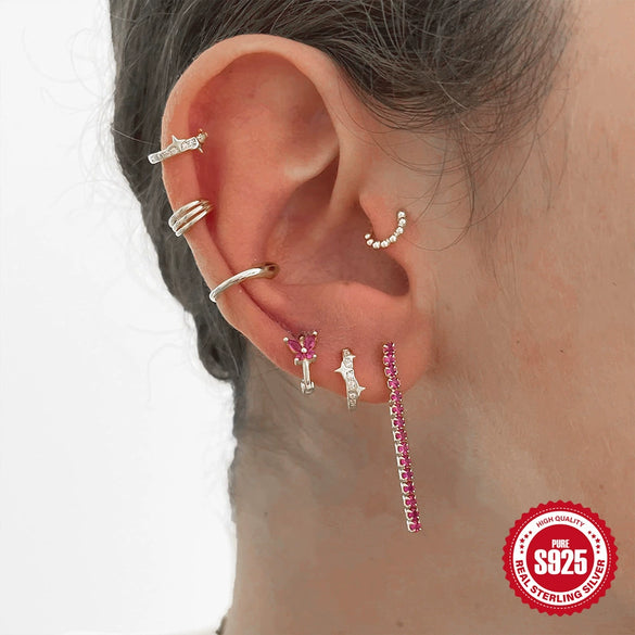 Wholesale S925 Sterling Silver Fashion Star Earrings For Women With Electroplating And Geometric Design