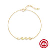 Wholesale S925 Sterling Silver Fashion Summer Wave Pendant Bracelet With Geometric Design And Real Gold Plating Electroplating For Women