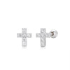 Wholesale S925 Sterling Silver Fashionable Zirconium Cross Electroplated Earrings For Women With Letter Number Text Pattern