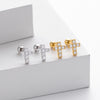 Wholesale S925 Sterling Silver Fashionable Zirconium Cross Electroplated Earrings For Women With Letter Number Text Pattern