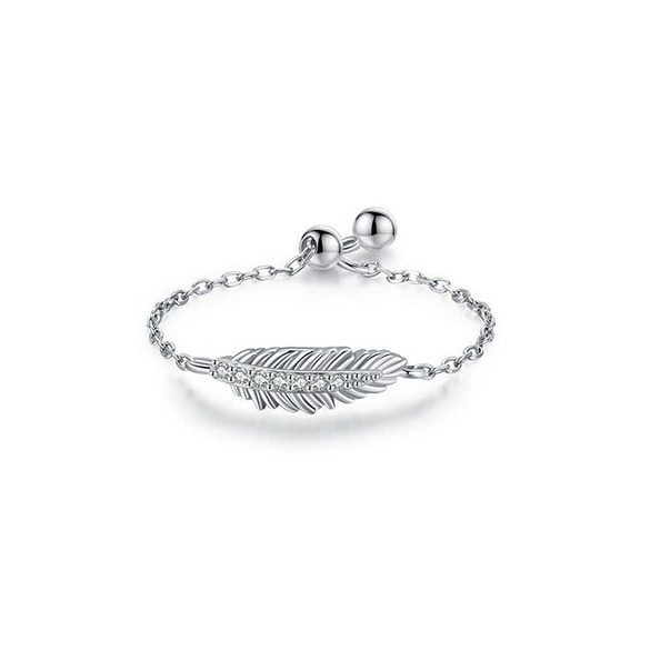 Wholesale S925 Sterling Silver Feather Ring Sculpture Original Design Women's Jewelry