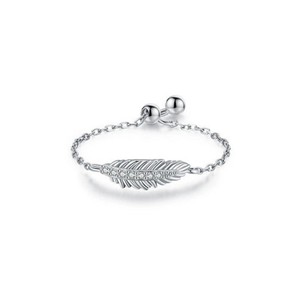 Wholesale S925 Sterling Silver Feather Ring Sculpture Original Design Women's Jewelry