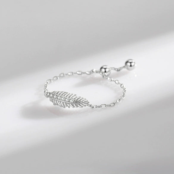 Wholesale S925 Sterling Silver Feather Ring Sculpture Original Design Women's Jewelry