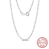 Wholesale S925 Sterling Silver Figaro Chain Necklace With Electroplating Geometric Design