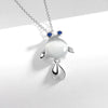 Wholesale S925 Sterling Silver Fish Shaped Pendant Necklace With Electroplating Treatment And Cross Chain