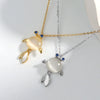 Wholesale S925 Sterling Silver Fish Shaped Pendant Necklace With Electroplating Treatment And Cross Chain