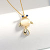 Wholesale S925 Sterling Silver Fish Shaped Pendant Necklace With Electroplating Treatment And Cross Chain