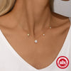 Wholesale S925 Sterling Silver Five Petal Flower And Pearl Zircon Necklace With Geometric Pattern And Electroplating For Women