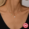 Wholesale S925 Sterling Silver Five Petal Flower And Pearl Zircon Necklace With Geometric Pattern And Electroplating For Women