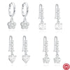Wholesale S925 Sterling Silver Five Petal Flower Love Star Geometric Earrings For Women