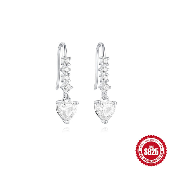 Wholesale S925 Sterling Silver Five Petal Flower Love Star Geometric Earrings For Women