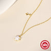 Wholesale S925 Sterling Silver Five Petal White Shell Star Claw Inlaid Necklace With Geometric Pattern And Electroplating For Women