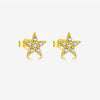 Wholesale S925 Sterling Silver Five Pointed Star Earrings For Women With Electroplating Simple And Light Luxury Design