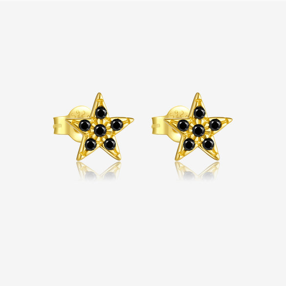 Wholesale S925 Sterling Silver Five Pointed Star Earrings For Women With Electroplating Simple And Light Luxury Design