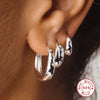 Wholesale S925 Sterling Silver Fivepointed Star Geometric Style Electroplated Earrings For Women