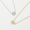Wholesale S925 Sterling Silver Fivepointed Star Hollow Geometric Cross Chain Necklace With Diamond Treatment For Women And Men