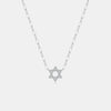 Wholesale S925 Sterling Silver Fivepointed Star Hollow Geometric Cross Chain Necklace With Diamond Treatment For Women And Men