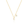 Wholesale S925 Sterling Silver Fivepointed Star Moon Double Element Geometric Collarbone Necklace With Electroplating For Women
