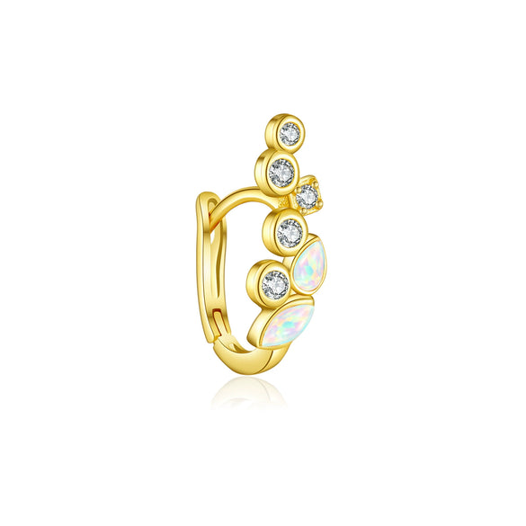 Wholesale S925 Sterling Silver Fivepointed Star Zircon Inlaid Electroplated Platinum And 18K Gold Fashion Earrings