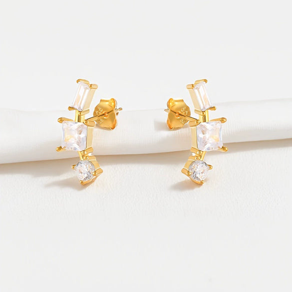 Wholesale S925 Sterling Silver Fivepointed Star Zirconia Earrings For Women Minimalist Style