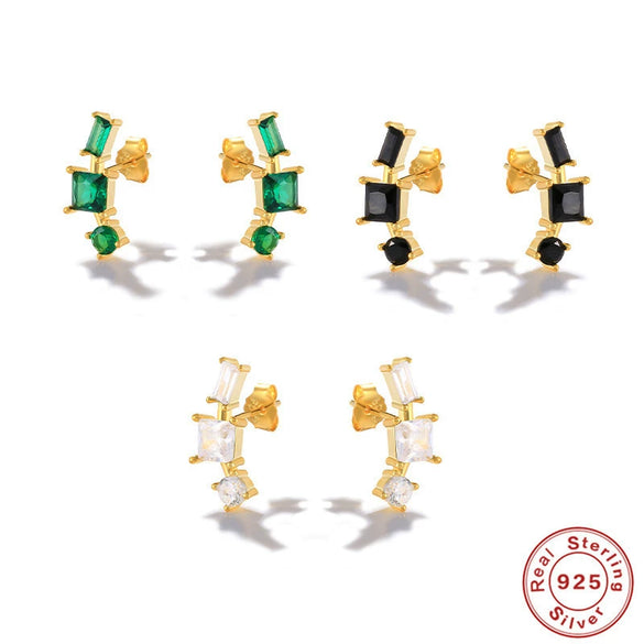 Wholesale S925 Sterling Silver Fivepointed Star Zirconia Earrings For Women Minimalist Style