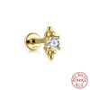 Wholesale S925 Sterling Silver Flat Head Internal Thread New Puncture Cartilage Ear Nail Ear Bone Nail With Butterfly Pearl And Geometric Design Electroplated Women's Earrings