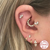 Wholesale S925 Sterling Silver Flat Head Internal Thread New Puncture Cartilage Ear Nail Ear Bone Nail With Butterfly Pearl And Geometric Design Electroplated Women's Earrings