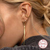 Wholesale S925 Sterling Silver Flat Snake Chain Tassel Long Earrings For Women With Geometric Design