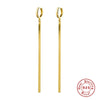 Wholesale S925 Sterling Silver Flat Snake Chain Tassel Long Earrings For Women With Geometric Design