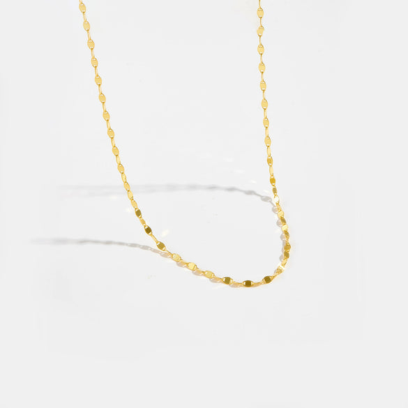 Wholesale S925 Sterling Silver Flat Wide Chain Collar Clavicle Necklace For Women With Geometric Design Electroplated In Platinum Or 18K Gold