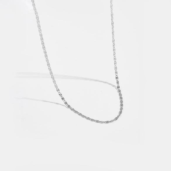 Wholesale S925 Sterling Silver Flat Wide Chain Collar Clavicle Necklace For Women With Geometric Design Electroplated In Platinum Or 18K Gold
