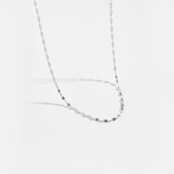 Wholesale S925 Sterling Silver Flat Wide Chain Collar Clavicle Necklace For Women With Geometric Design Electroplated In Platinum Or 18K Gold