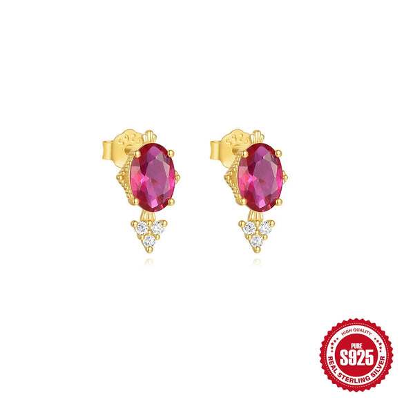 Wholesale S925 Sterling Silver Flower Earrings With Diamond Encrustment Electroplated For Women Geometric Style Simple Elegant All Match