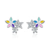 Wholesale S925 Sterling Silver Flower Earrings With Diamond For Women