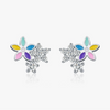Wholesale S925 Sterling Silver Flower Earrings With Diamond For Women