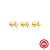 Wholesale S925 Sterling Silver Flower Flat Bottom Perforated Earrings With Electroplating For Women