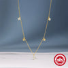 Wholesale S925 Sterling Silver Flower Four Petal Flower Electroplated Ladies Clavicle Necklace With O Chain