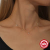 Wholesale S925 Sterling Silver Flower Four Petal Flower Electroplated Ladies Clavicle Necklace With O Chain