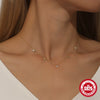 Wholesale S925 Sterling Silver Flower Four Petal Flower Electroplated Ladies Clavicle Necklace With O Chain