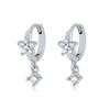 Wholesale S925 Sterling Silver Flower Plum Blossom Inlaid Zircon Pendant Earring With Ear Buckle Fashion Brilliant Sweet Minimalist Earrings
