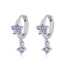 Wholesale S925 Sterling Silver Flower Plum Blossom Inlaid Zircon Pendant Earring With Ear Buckle Fashion Brilliant Sweet Minimalist Earrings