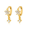 Wholesale S925 Sterling Silver Flower Plum Blossom Inlaid Zircon Pendant Earring With Ear Buckle Fashion Brilliant Sweet Minimalist Earrings