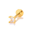 Wholesale S925 Sterling Silver Flower Rivet Geometric Flat Head Internal Thread Smooth Puncture Cartilage Ear Nail For Women With Electroplating