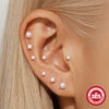 Wholesale S925 Sterling Silver Flower Shaped Pearl Thread Piercing Ear Bone Nail Earrings With Electroplating For Women