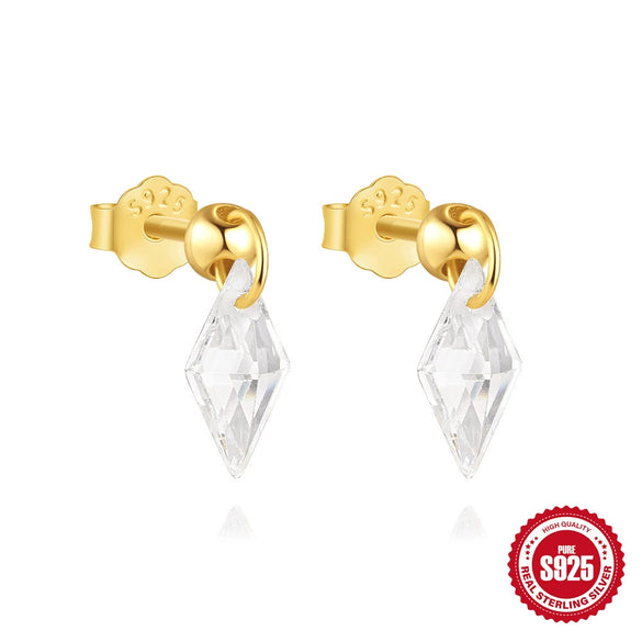 Wholesale S925 Sterling Silver Flower Star Four Leaf Clover Earrings With Electroplating Minimalist Geometric Style