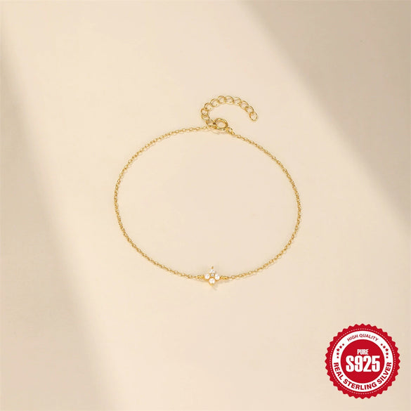 Wholesale S925 Sterling Silver Four Leaf Clover Exquisite Diamond Pearl Necklace Bracelet Suit With Electroplating Unisex Jewelry