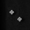 Wholesale S925 Sterling Silver Four Leaf Clover Light Luxury Style Earrings With Gold Plating And Diamond Decor