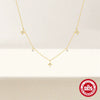 Wholesale S925 Sterling Silver Four Mans Star Inlaid Zircon Geometry Clavicle Necklace O Chain