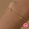 Wholesale S925 Sterling Silver Four Star Geometric Fashion Bracelet With Electroplating And Real Gold Plating For Women